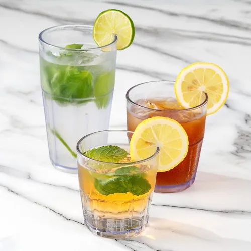 Miniatura 6 de Restaurantware Bev Tek - Juego de 50 vasos de plástico de 9 onzas resistentes a las roturas, vasos apilables de plástico transparente aptos