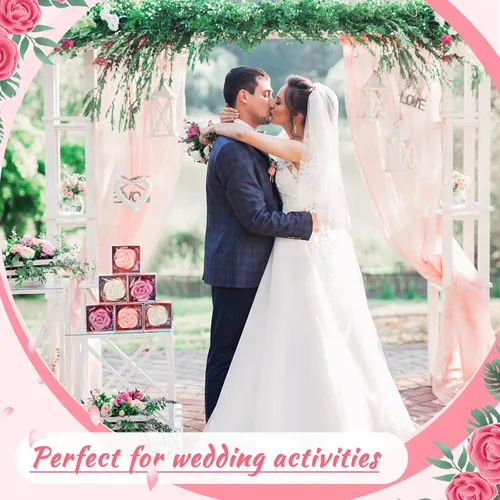Miniatura 7 de Loopeer 50 piezas de jabón de rosas para boda, despedida de soltera, mini jabón perfumado en forma de flor, regalo de invitados a granel con caja