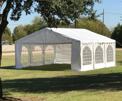 Miniatura 5 de DELTA carpa para fiestas de 20 x 16 pies, económica, de polietileno, toldos para bodas, carpas galvanizadas, toldos grandes para eventos al aire