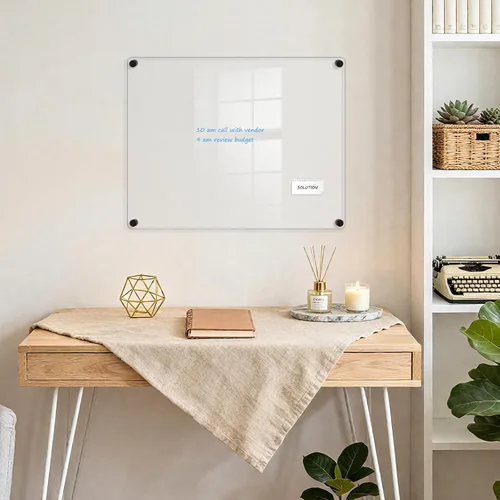 Miniatura 7 de Pizarra Acrílica de Borrado en Seco para Pared, 24" x 16" Pulgadas Tablero de Notas Acrílico Negro No Magnético para Pared, Planificador Familiar