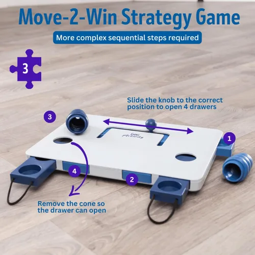 Miniatura 2 de TRIXIE Tablero Giratorio Juguete Interactivo de Actividad para Perros, Juego de Rompecabezas de Comida Nivel 2, Dispensador de Premios que Desafía