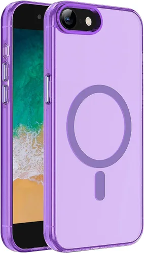 Miniatura 20 de S. Tedazo Funda magnética para iPhone 7/8 Plus (5.5 pulgadas) compatible con MagSafe, [no amarillenta] delgada, a prueba de golpes, funda para Negro