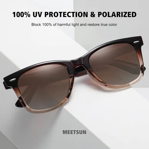 Miniatura 4 de MEETSUN Lentes de sol polarizados retro para mujeres y hombres, lentes de espejo clásicos para conducción, 100% protección UV (paquete de 3)