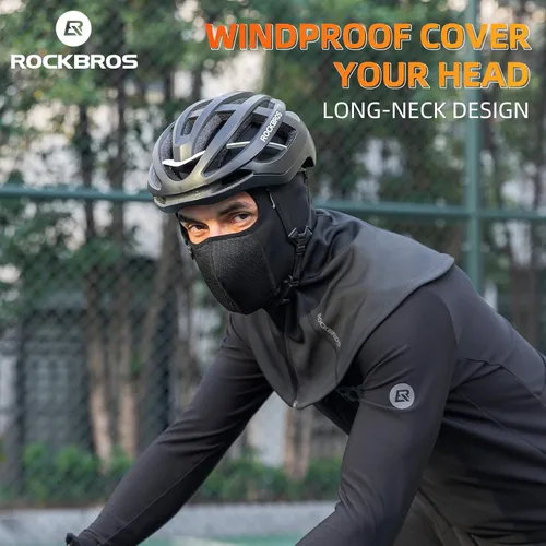 Miniatura 4 de ROCKBROS Pasamontañas de esquí con cremallera, cubierta completa de invierno, impermeable, para hombres y mujeres, capucha de forro polar