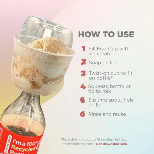 Miniatura 3 de Fizz Vaso flotante para helados para botellas de refrescos, taza de postre portátil a prueba de fugas para fiestas de verano y barbacoas, se adapta