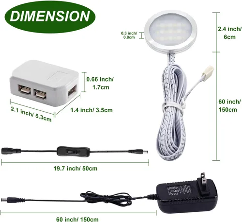 Miniatura 3 de AIBOO RGBWW - Kit de luces LED RGB + blanco cálido que cambia de color para Navidad debajo del gabinete, luces de disco remoto IR para cocina