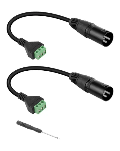 Miniatura 9 de GELRHONR Paquete de 2 cables convertidores XLR hembra a 3 pines sin soldadura de 11.8 in, para micrófono de estudio, altavoces, grabación en vivo