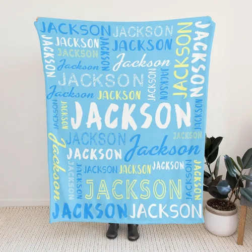 Miniatura 4 de Manta personalizada con nombre, manta personalizada con nombre y texto para adultos, niños, cumpleaños, Navidad, Día de la Madre, Padre, Día de San