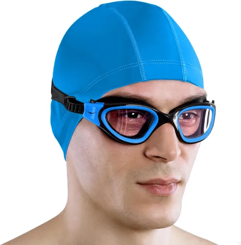 Miniatura 12 de AqtivAqua DX - Gafas de natación con visión amplia para adultos, hombres y mujeres, antiempañamiento y sin fugas Gafas azules + funda azul