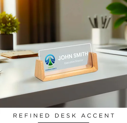 Placa de Nombre Personalizada para Escritorio de Negocios, Regalo de Oficina Personalizado para Compañeros de Trabajo, Gerente, Jefe, Placa de Logo