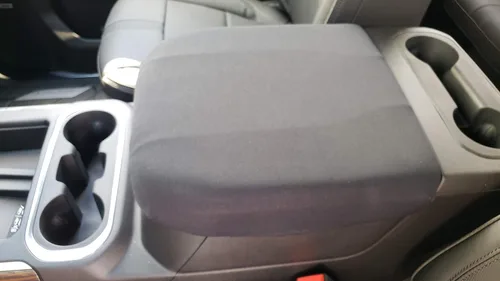 Miniatura 2 de Car Console Covers Plus Diseñado para todos los modelos de asiento de cubo GMC Sierra 2014-2023, funda de neopreno para consola central, hecha a Gris