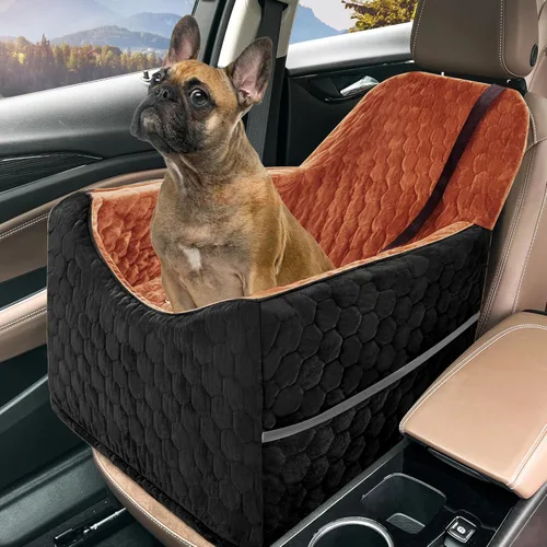 Miniatura 10 de Asiento de automóvil para perros pequeños/medianos, asiento elevador de perro de espuma viscoelástica, seguridad de viaje para asiento de automóvil