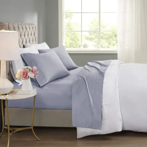 Miniatura 7 de Beautyrest BR - Juego de sábanas de mezcla de algodón refrescante de 600 hilos con bolsillo profundo de 16 pulgadas, para todas las estaciones, Gris