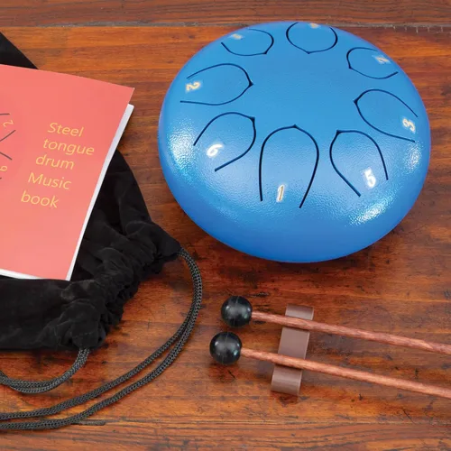 Miniatura 2 de Kit de tambor de lengua de acero de ocho notas - Instrumento musical africano de metal - Tambor de lengua de acero de 6 pulgadas, libro de canciones