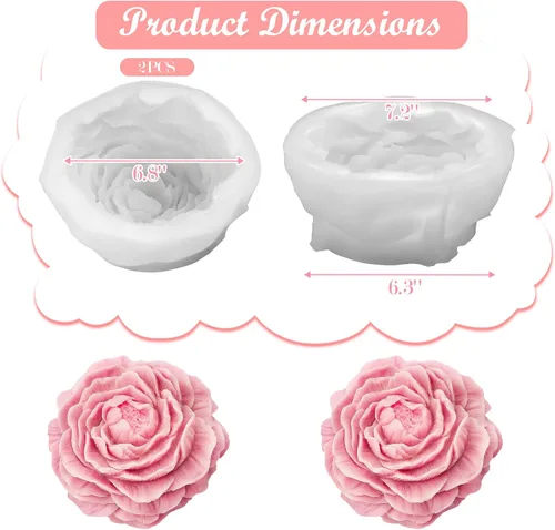 Miniatura 6 de 4 moldes para velas de margaritas, moldes de silicona para hacer velas, molde decorativo en forma de flores 3D para fondant, jabón, pastel