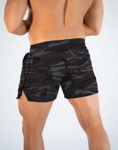 Miniatura 2 de FLYFIREFLY Pantalones cortos de entrenamiento de gimnasio para hombre, ligeros, atléticos, pantalones cortos para entrenamiento de culturismo