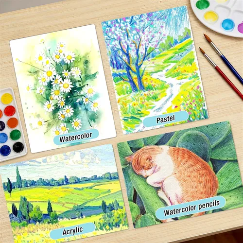 Miniatura 4 de Creazic Bloc de Papel para Acuarela, 9"x12" Cuaderno de Acuarela, 140 lb/300 gsm, 18 Hojas Prensado en Frío - Sin Sangría, Papel de Arte Pesado