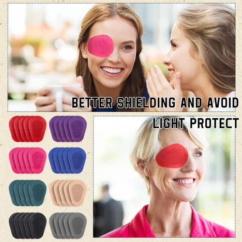 Miniatura 5 de 80 parches adhesivos para los ojos, almohadillas desechables para adultos, vendajes adhesivos sin látex (3.3 x 2.3 pulgadas, colores mixtos)