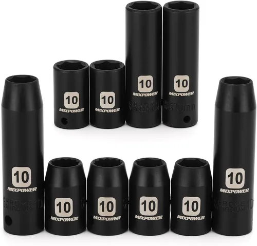 Miniatura 11 de MIXPOWER 4 piezas de 1/4" de 10 mm de profundidad y poco profunda, 6 puntas, acero Cr-V, 10 mm