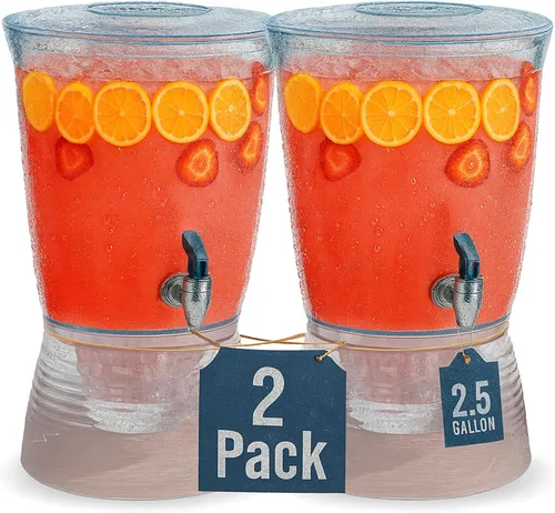 Miniatura 10 de Dispensador de bebidas para fiestas (2.5 galones), dispensador de agua de plástico grande para encimeras, sin ensuciar, fácil de montar y lavar