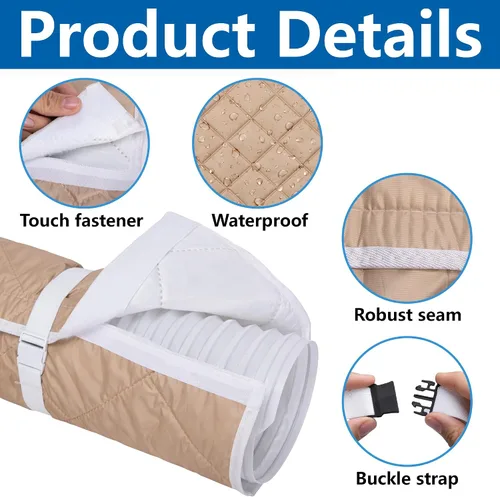 Miniatura 3 de Tlswshsy Funda acolchada para manguera de aire acondicionado, cubierta de manguera con aislamiento de CA con 4 correas de hebilla ajustables, funda