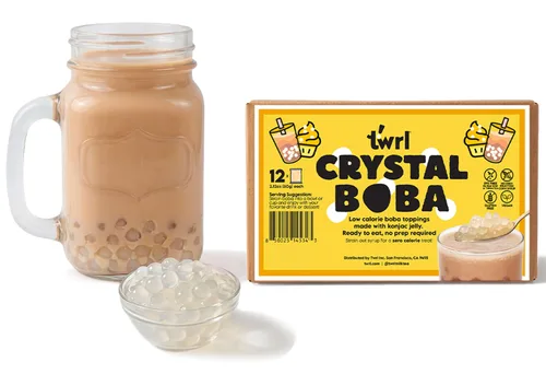 Miniatura 19 de Twrl Cobertura de té Boba de burbujas de azúcar morena – Perlas Boba taiwanesas, cobertura de tapioca estilo café, instantáneo, perfecto para té
