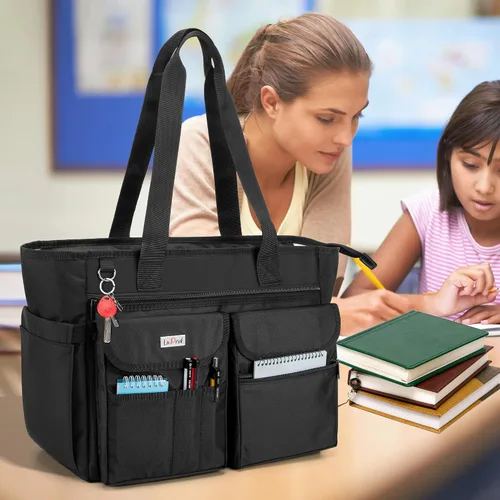 Miniatura 6 de LoDrid Bolsa para profesores con almohadilla inferior, capa de almacenamiento separada para laptop (hasta 15.6 pulgadas), bolsas para profesores