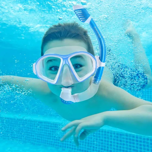 Miniatura 6 de Supertrip Kids Snorkeling Set, Snorkeling Gear for Kids, Children Mask Fin Snorkel Set with Tempered Glass, Snorkel Mask Diving Goggles, Dry Top