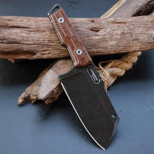 Miniatura 4 de Cuchillo de táctica de alta resistencia, hoja fija de espiga completa, mango de lino de acero Sleipner, para caza, camping, caza