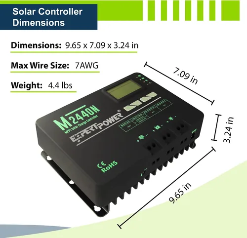 Miniatura 5 de ExpertPower Controlador de carga solar MPPT de 40 A Regulador inteligente de selección automática de 12 V/24 V Entrada fotovoltaica máxima