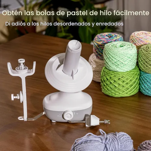 Miniatura 5 de Enrollador de hilo, enrollador eléctrico de bolas de hilo para ganchillo, enrollador de pasteles de hilo compacto con fuerte tensión y velocidad