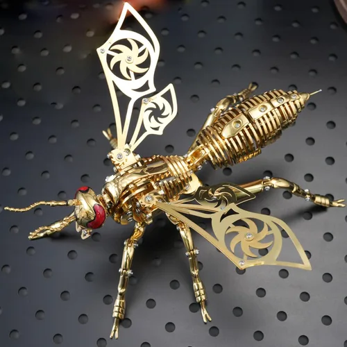 Miniatura 10 de Rompecabezas de metal 3D para adultos, kits de modelos: bricolaje para construir avispas mecánicas de metal, juguete de acero rompecabezas de acero