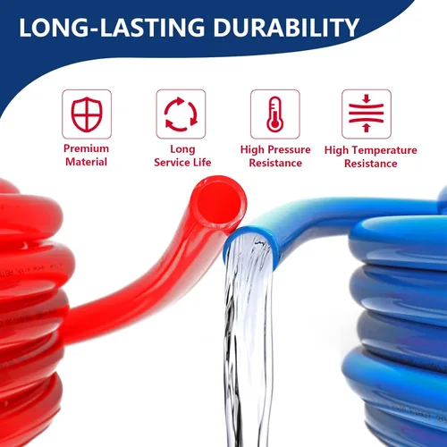 Miniatura 3 de Tubo HeSun PEX-B de 1/2 pulgada, tubo Pex B de 2 x 100 pies con accesorios Pex de latón de 1/2 pulgada: 15 piezas de codo, acoplamiento y T
