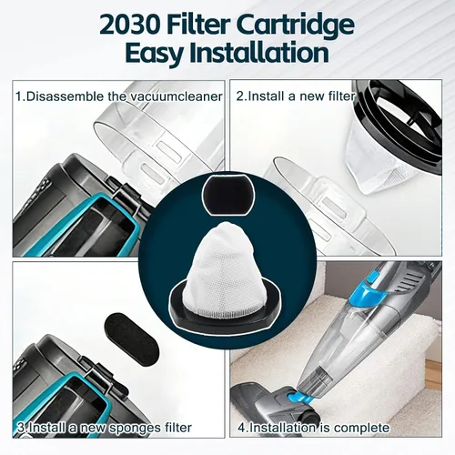 Miniatura 8 de Filtros de vacío Bissell de repuesto (paquete de 4) + filtros de espuma (paquete de 4) - Compatible con la serie 2030