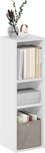 Miniatura 36 de Furinno Fulda Estantería de Libros, Estantería Estrecha de 2 Niveles, Librero con Estante de Almacenamiento de 6 Pulgadas de Ancho, 9.3 x 5.9 x 21.2