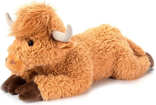 The Petting Zoo Floppy - Peluche de vaca de las tierras altas, regalos para niños, animales salvajes de la vida silvestre Onez, juguete de peluche
