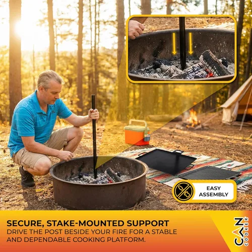 Miniatura 7 de GameMaker Parrilla de Cocina de Fuego Abierto – Parrilla de Fogata Portátil para Cocina de Llama Abierta, Fogatas, Anillos de Fuego al Aire Libre