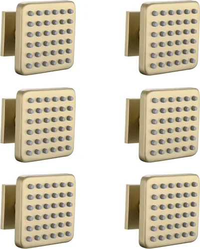 Miniatura 11 de Chorros de pulverización de cuerpo cuadrado de latón macizo para ducha, spray de masaje de montaje en pared de alta presión, chorros de spa Oro