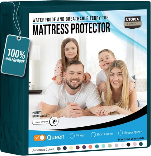 Miniatura 27 de Utopia Bedding – Protector impermeable de colchón tamaño individual, funda de colchón de terry premium de 200 GSM, transpirable, estilo ajustado