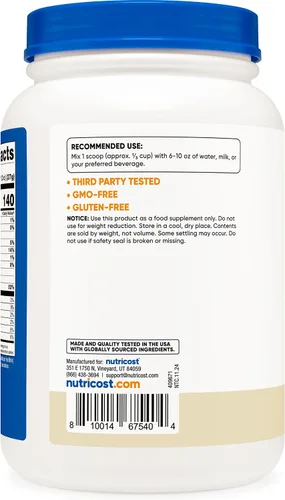 Miniatura 4 de Nutricost Polvo aislado de proteína de suero (vainilla) 2LBS