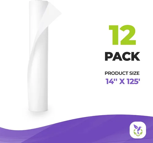Miniatura 2 de Papel de mesa médico blanco AMZ. 12 rollos de papel de mesa de examen de 14 pulgadas x 125 pies. Papel crepé para mesas de examen. Fuerza