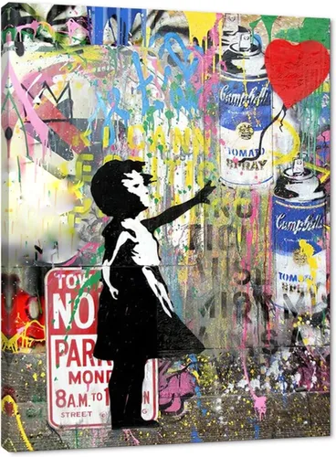 Miniatura 64 de Yatsen Bridge Arte Callejero Clásico Banksy Graffiti Arte de Pared Detrás de la Cortina Pósters Pinturas en Lienzo Imágenes de Graffiti Coloridas