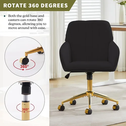 Miniatura 6 de Silla de escritorio de terciopelo para oficina en casa, moderna y bonita silla de trabajo para computadora con respaldo, silla de tocador tapizada