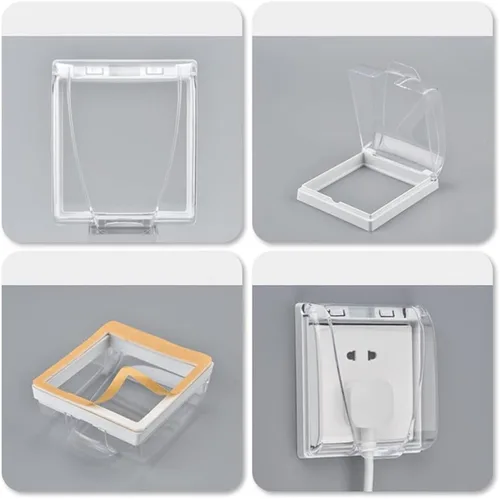 Miniatura 6 de 4 unids caja 86 cubierta de interruptor Conjoined Socket Case Protector de pared Socket Cover Socket Protective Case Wall Plug Covers Wall Cover