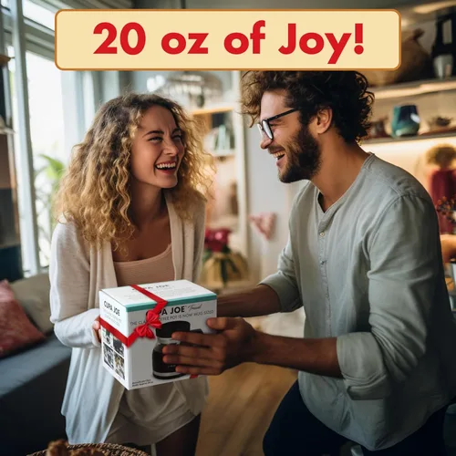 Miniatura 7 de Taza de café Cupa Joe – Taza de comedor de vidrio borosilicato de 20 onzas con tapa a prueba de derrames – Divertido regalo novedoso