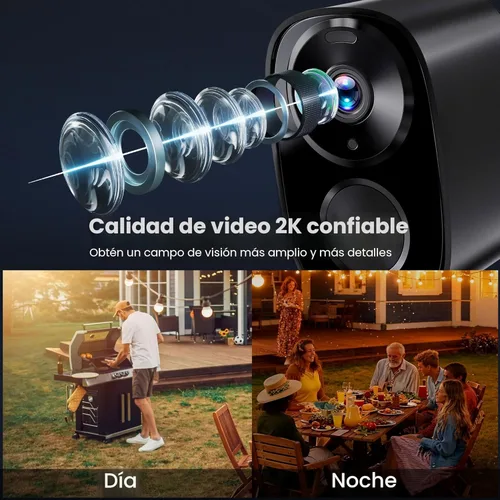 Miniatura 2 de realhide Cámaras de seguridad inalámbricas para exteriores, 2K alimentado por batería AI Detección de Movimiento Spotlight Sirena Alarma WiFi Cámara