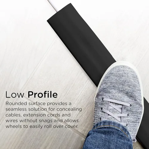 Miniatura 5 de Cordinate - Cubierta de cable de piso de 6 pies, protector de cable, oculta cables de extensión, protege cables, previene caídas de cables