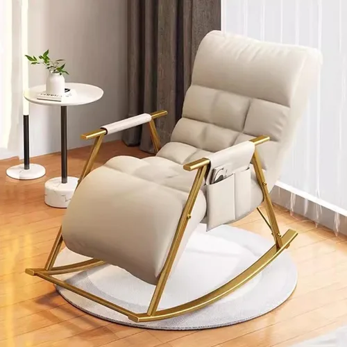Miniatura 10 de Mecedora reclinable ajustable para balcón y patioSilla moderna para exteriores para sala de estar y ocio, muebles cómodos de relajación, marco
