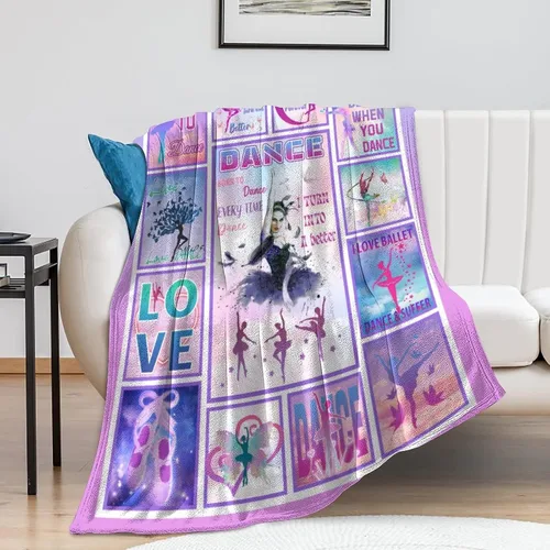 Miniatura 6 de Manta de regalo de bailarín, manta de franela suave y cálida, regalos para amantes de la danza, mantas inspiradoras de baile y mantas