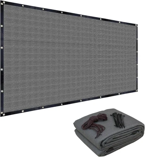 FAIR WIND - Tela de Sombra 90% de Protección Solar, Pantalla de Privacidad, Cobertura para Patio, Toldo con Ojales, Red de Sombra para Jardín, Gris